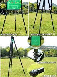 Magnetic Aluminum Alloy Football Coaching Board with Foldable Stand, Portable Large Soccer Strategy Board for Training and Teaching