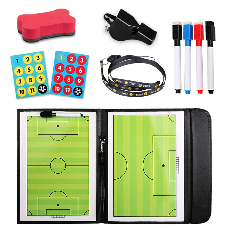 Magnetic Soccer Coaching Board with 11 Player Pieces, Foldable and Erasable Tactical Clipboard for Coaches