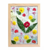 Handmade Paper Making Frame Kit for DIY Pulp Craft with Dried Flowers for Kids and Adults