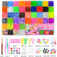 Rainbow Rubber Band Loom Kit for Kids - DIY Craft Bracelet Making Set with Colorful Bands and Weaving Tools
