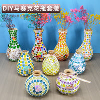 DIY Mosaic Vase Craft Kit for Kids and Adults - Educational Activity for Kindergarten, Parent-Child Bonding, and Home Decoration