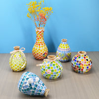 DIY Mosaic Vase Craft Kit for Kids and Adults - Educational Activity for Kindergarten, Parent-Child Bonding, and Home Decoration