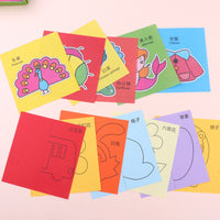 Kids Paper Cutting Set DIY Craft Toy with Scissors for Preschool Early Education Intellectual Gift