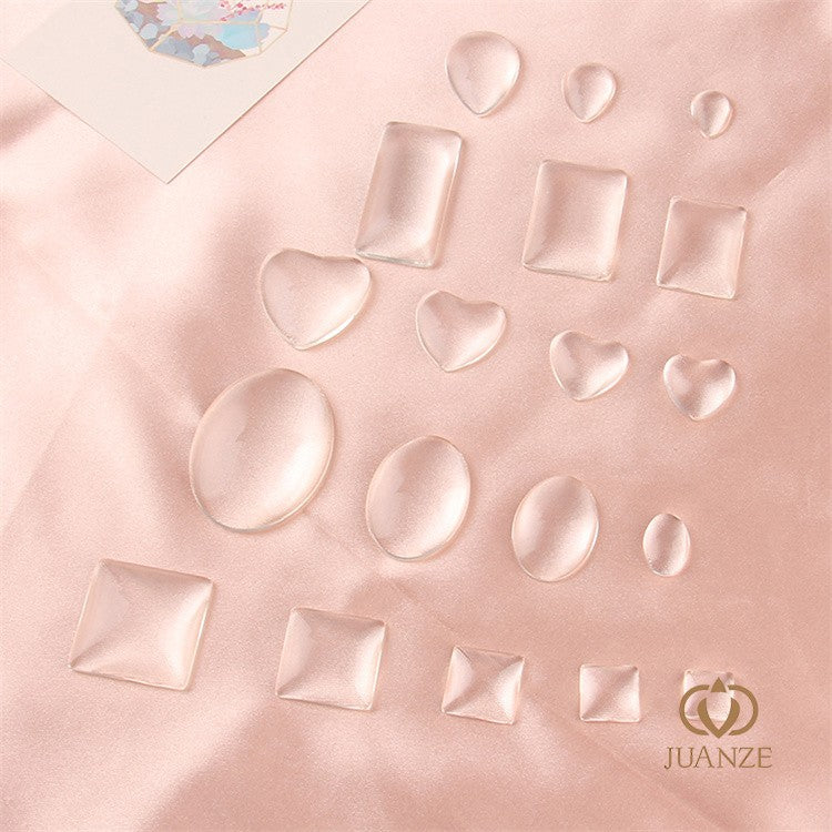 DIY Jewelry Making Supplies Transparent Glass Cabochons for Resin Crafts and Dried Flowers