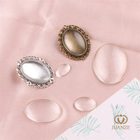 DIY Jewelry Making Supplies Transparent Glass Cabochons for Resin Crafts and Dried Flowers