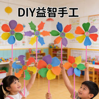 DIY Six-Color Pinwheel Craft Kit for Kids, EVA 3D Sticker Puzzle Educational Toy for Kindergarten Art Class
