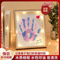 Couple Handprint DIY Glass Photo Frame Acrylic Paint Set Boyfriend Gift Kids Hand-painted 3D Art
