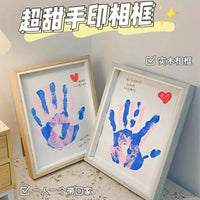 Couple Handprint DIY Glass Photo Frame Acrylic Paint Set Boyfriend Gift Kids Hand-painted 3D Art