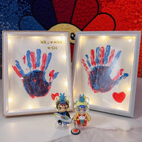 Couple Handprint DIY Glass Photo Frame Acrylic Paint Set Boyfriend Gift Kids Hand-painted 3D Art