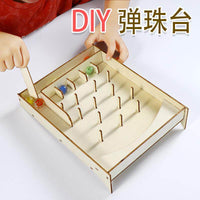 DIY Marble Run Kit for Kids, Educational Science Toy, Wooden Blank for Painting, Handmade Craft Material Pack