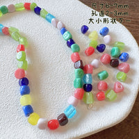 7mm Irregular Triangle Glass Beads for DIY Jewelry Making, Multi-Color Polka Dot