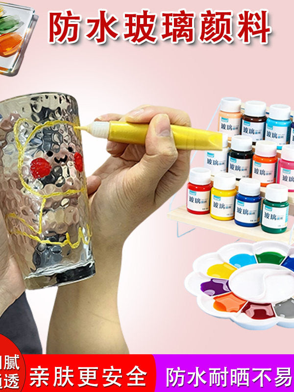 Glass Paint Set for DIY Glassware and Bottle Painting - Transparent Acrylic Pigments for Art and Craft