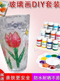 Glass Paint Set for DIY Glassware and Bottle Painting - Transparent Acrylic Pigments for Art and Craft