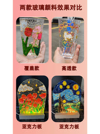 Glass Paint Set for DIY Glassware and Bottle Painting - Transparent Acrylic Pigments for Art and Craft