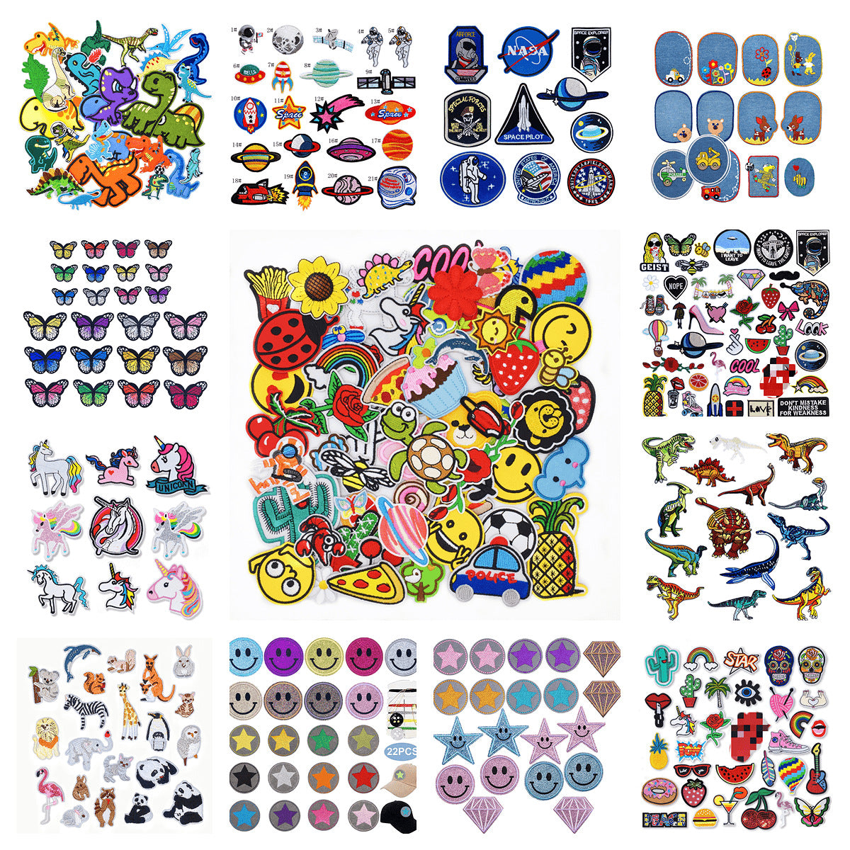 Wholesale Hot-Selling Computer Embroidery Patch Set Cartoon Embroidered Badges DIY Patches