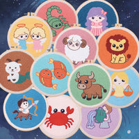 12星座戳戳绣diy手工绣材料包儿童初学Constellation Punch needl