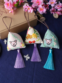 DIY Embroidery Kit for Adults, Ribbon Embroidery Home Decor, Su Embroidery Amulet Pendant