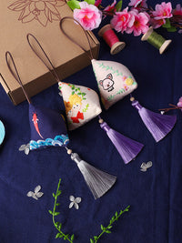 DIY Embroidery Kit for Adults, Ribbon Embroidery Home Decor, Su Embroidery Amulet Pendant