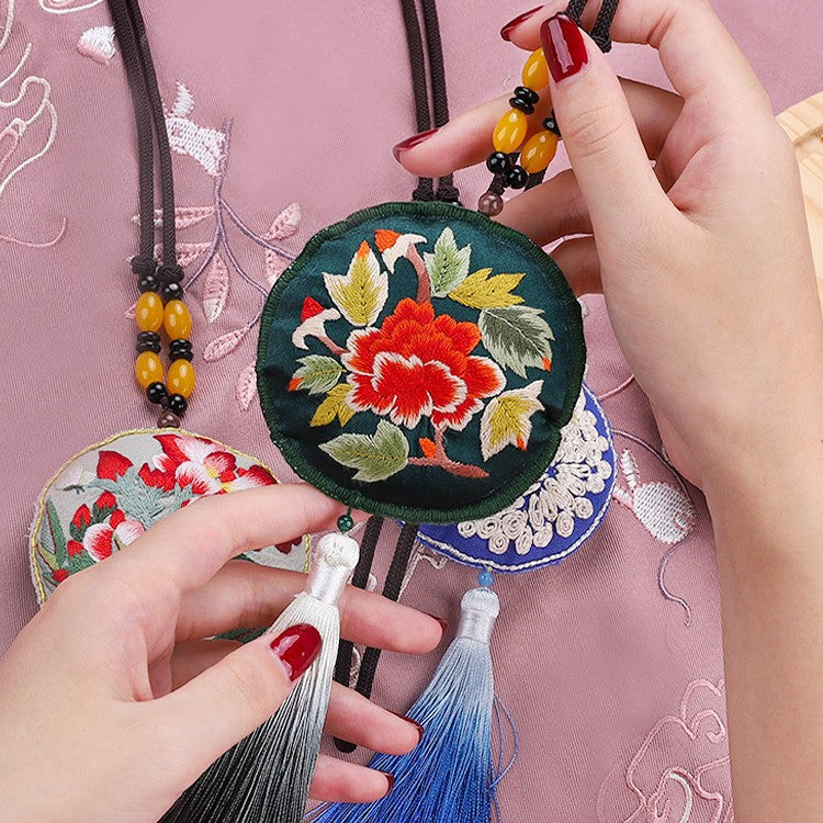 DIY Embroidery Kit for Adults Beginners, Amulet Sachet Ribbon Embroidery Material Pack, Su Embroidery Sachet Embroidery Material