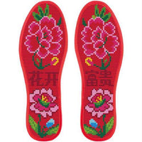Year of the Rabbit Cross Stitch Insole Kit, Pre-printed Cotton Embroidery Material Pack for Adults, Handmade Semi-finished
