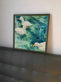 New 5D Diamond Painting Kit with Cute Cartoon Ducks for Adults, DIY Full Drill Cross Stitch Art for Living Room Decor