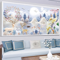 High-End Lucky Elk Peacock Cross Stitch Kit 2026 New Design DIY Embroidery for Living Room Modern Simple Style