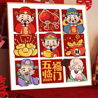 Five Blessings Cross Stitch Kit 2026 New Silk/Cotton Thread Embroidery Living Room Handmade Craft God of Wealth Fortune Small Piece