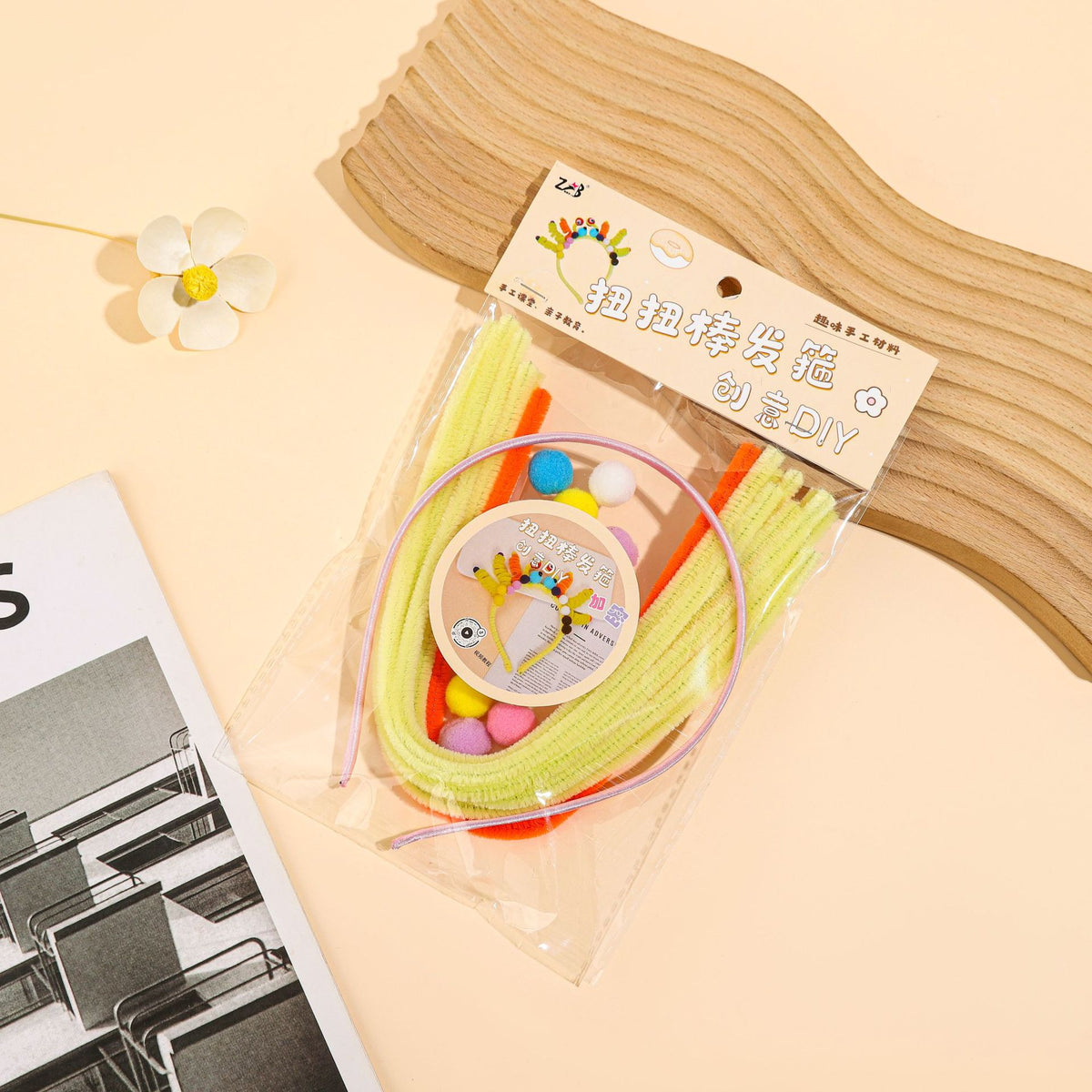 DIY Chenille Stem Headband Craft Kit - Handmade Twist Stick Hairband Accessories Set