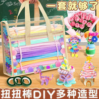 Twist Sticks DIY Craft Kit for Kids, Kindergarten Art Supplies, Extra Dense Chenille Stems Mixed Pack