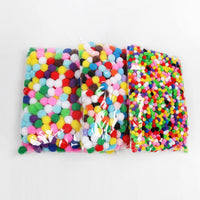 Colorful Fluffy Pom Poms for DIY Crafts, Kindergarten Art Supplies, and Educational Toys