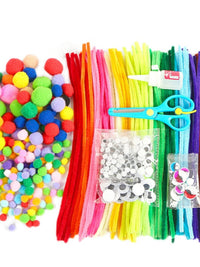 Kindergarten DIY Craft Material Set: Twist Sticks, Paper Cups, Googly Eyes for Children's Art Activities