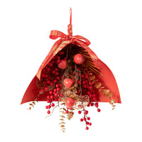 Red Festive Lucky Fruit New Year Simulation Flower Wreath for Front Door Decoration Spring Festival Atmosphere Faux Flower Wall Hanging