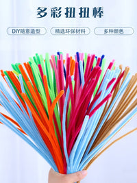 High-Density Plush Chenille Stems for DIY Flower Bouquets and Crafts - Non-Shedding Single Color