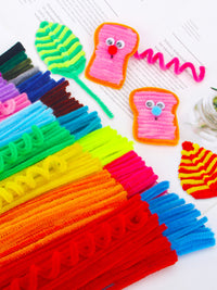 Twist Stick Bouquet DIY Craft Kit for Kids - Colorful Plush Pipe Cleaners Material Pack