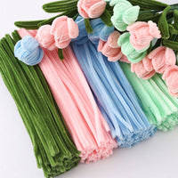 Macaron Chenille Stems Craft Kit for DIY Flower Bouquets and Plush Art Projects