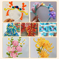 Macaron Chenille Stems Craft Kit for DIY Flower Bouquets and Plush Art Projects