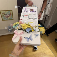 Twist Stick Envelope Bouquet DIY Material Kit - Extra Long Handwritten Love Letter Scroll for Valentine's Day Gift