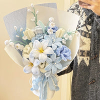 Tulip Rose Chenille Stem Bouquet DIY Kit, Handmade Knitted Valentine's Day Gift for Him/Her
