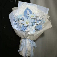 Tulip Rose Chenille Stem Bouquet DIY Kit, Handmade Knitted Valentine's Day Gift for Him/Her