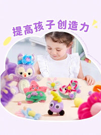 Twist Stick DIY Craft Kit for Kids, Chenille Stem Flower Bouquet Making Set, Hairpin Headband Girls' Gift