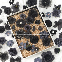 Dark Floral Black Artificial Silk Flowers for DIY Crafts, Decorations, and Scene Props