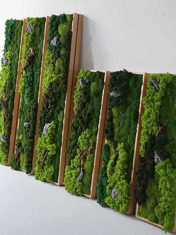 Preserved Moss Wall Art Decor 3D Plant Wall Hanging Greenery Mural High-End Wall Painting Tabletop Ornament