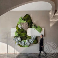 3D Preserved Moss Art Decor for Hotels and Clubs, Creative Entrance Living Room Sofa Simulation Hanging Painting