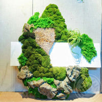 3D Preserved Moss Art Decor for Hotels and Clubs, Creative Entrance Living Room Sofa Simulation Hanging Painting