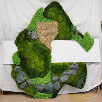 3D Preserved Moss Art Decor for Hotels and Clubs, Creative Entrance Living Room Sofa Simulation Hanging Painting