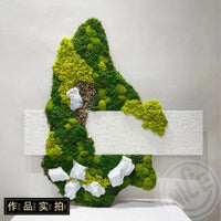 3D Preserved Moss Art Decor for Hotels and Clubs, Creative Entrance Living Room Sofa Simulation Hanging Painting
