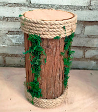 Moss Rope Wooden Stump Wedding Aisle Decor Simulation Hollow Wood Log Display Prop