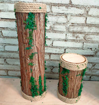 Moss Rope Wooden Stump Wedding Aisle Decor Simulation Hollow Wood Log Display Prop