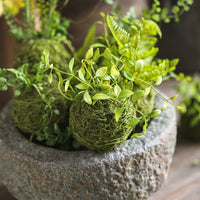 Artificial Fern Leaf Moss Ball Ornament for Indoor Home Decor and Landscaping