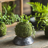 Artificial Fern Leaf Moss Ball Ornament for Indoor Home Decor and Landscaping